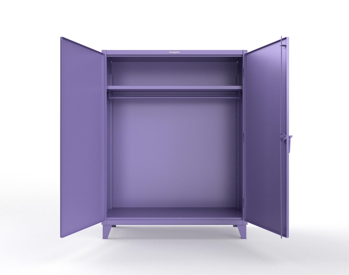 Extreme Duty 12 GA Uniform Cabinet with Hanger Rod, 1 Shelf - 60 In. W x 24 In. D x 78 In. H - 56-WR-241-4005