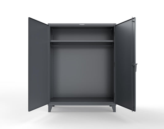 Extreme Duty 12 GA Uniform Cabinet with Hanger Rod, 1 Shelf - 60 In. W x 24 In. D x 78 In. H - 56-WR-241-7024