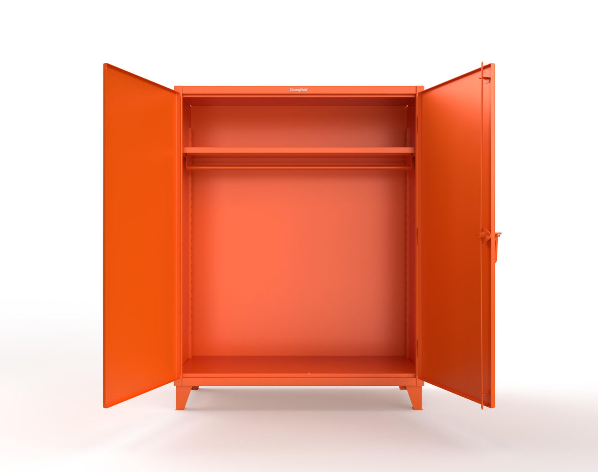 Extreme Duty 12 GA Uniform Cabinet with Hanger Rod, 1 Shelf - 60 In. W x 24 In. D x 78 In. H - 56-WR-241-2004