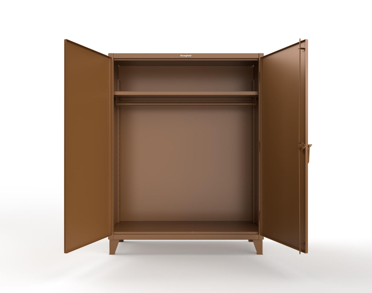 Extreme Duty 12 GA Uniform Cabinet with Hanger Rod, 1 Shelf - 60 In. W x 24 In. D x 78 In. H - 56-WR-241-8025