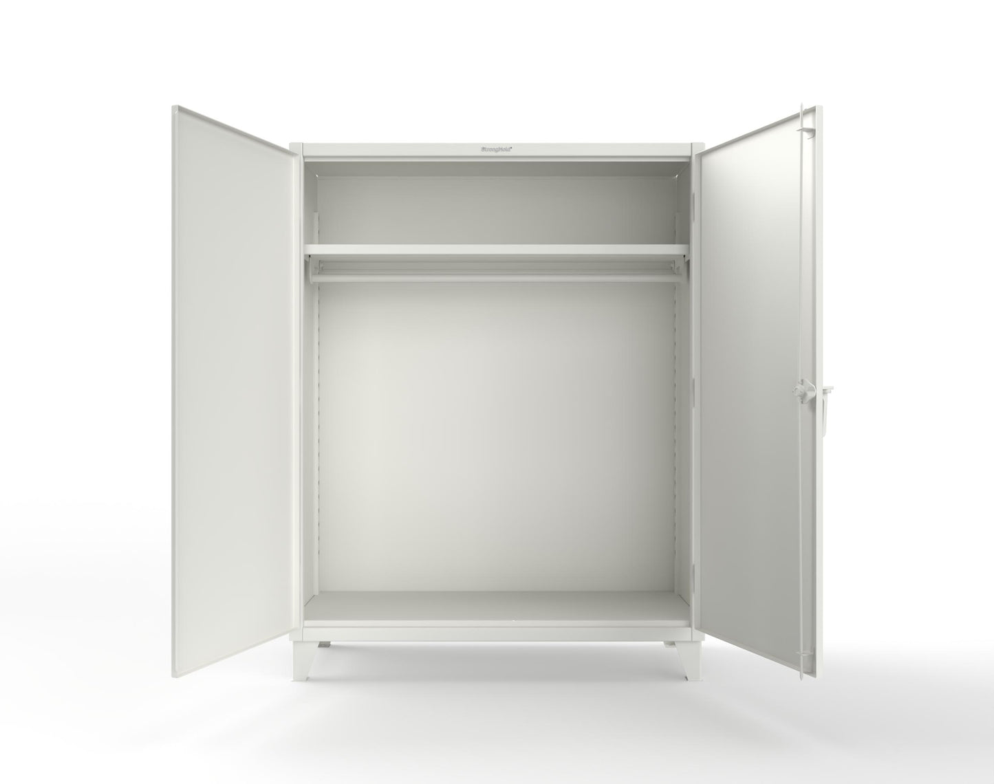 Extreme Duty 12 GA Uniform Cabinet with Hanger Rod, 1 Shelf - 60 In. W x 24 In. D x 78 In. H - 56-WR-241-9003