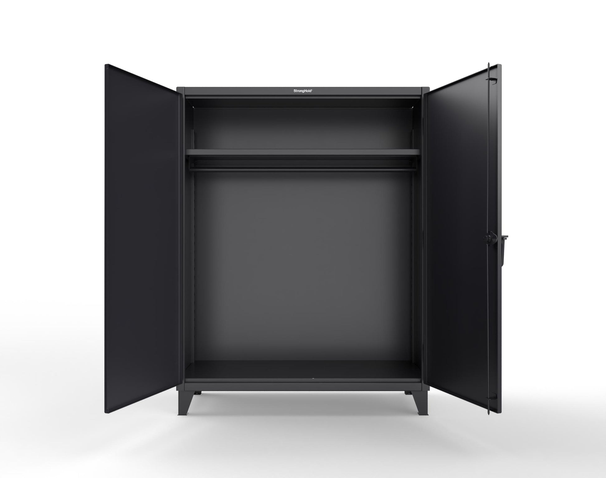 Extreme Duty 12 GA Uniform Cabinet with Hanger Rod, 1 Shelf - 60 In. W x 24 In. D x 78 In. H - 56-WR-241-9005