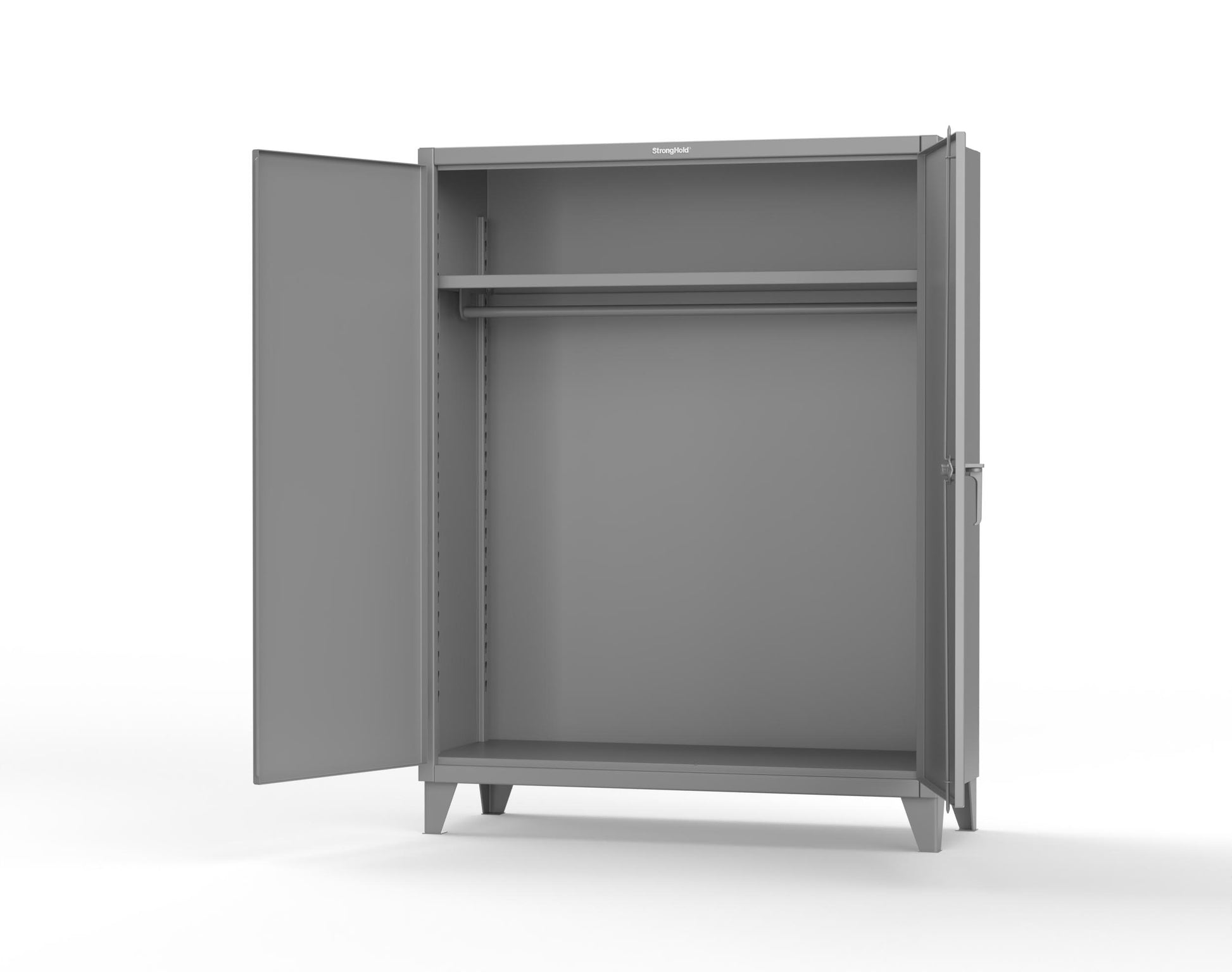 Extreme Duty 12 GA Uniform Cabinet with Hanger Rod, 1 Shelf - 60 In. W x 24 In. D x 78 In. H - 56-WR-241-7037