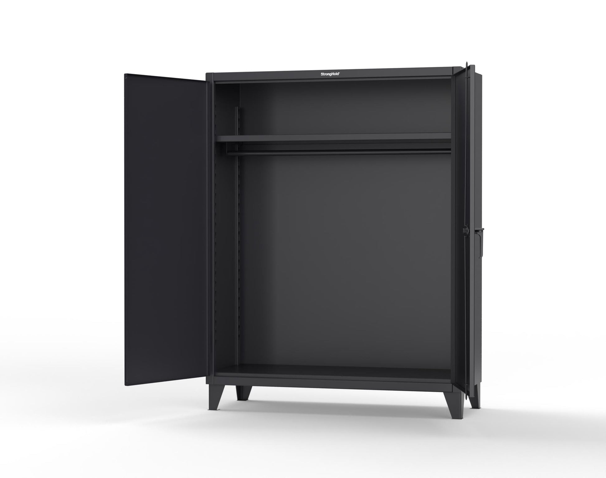 Extreme Duty 12 GA Uniform Cabinet with Hanger Rod, 1 Shelf - 60 In. W x 24 In. D x 78 In. H - 56-WR-241-9005