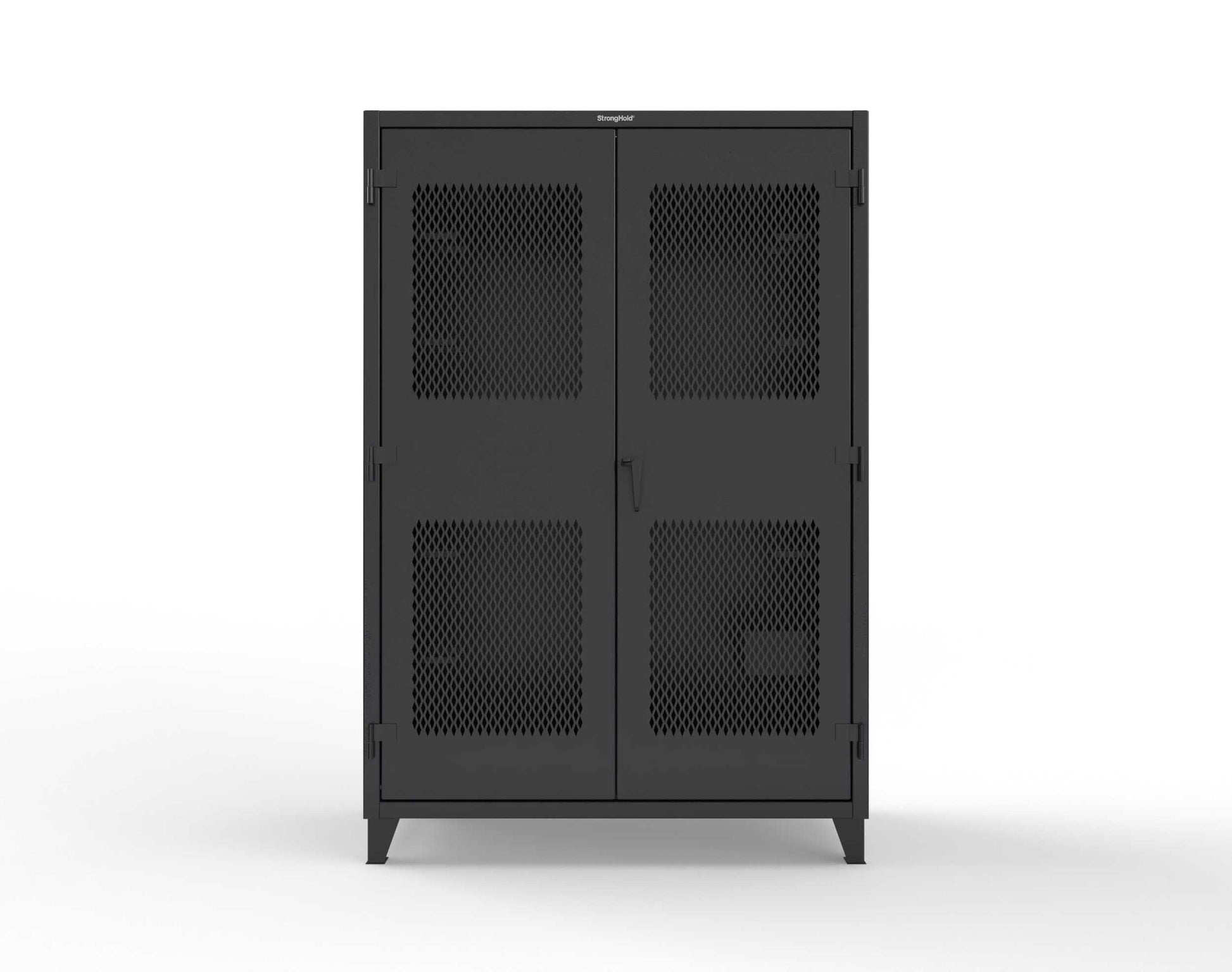 Extreme Duty 12 GA Rigging Cabinet with Ventilated Doors with Short & Long Hangers - 60 in. W x 24 in. D x 90 in. H - 57-VBS-240-23H-9005