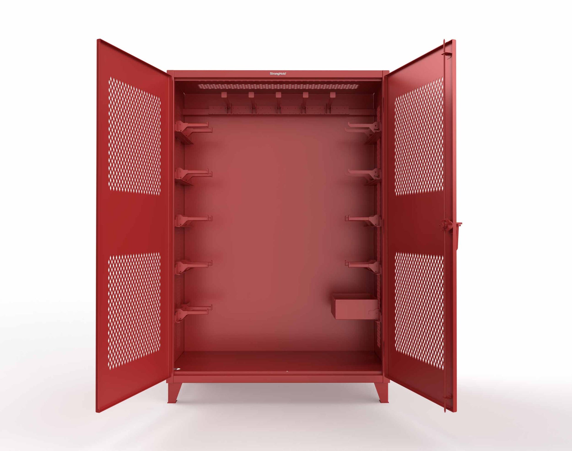 Extreme Duty 12 GA Rigging Cabinet with Ventilated Doors with Short & Long Hangers - 60 in. W x 24 in. D x 90 in. H - 57-VBS-240-23H-3001