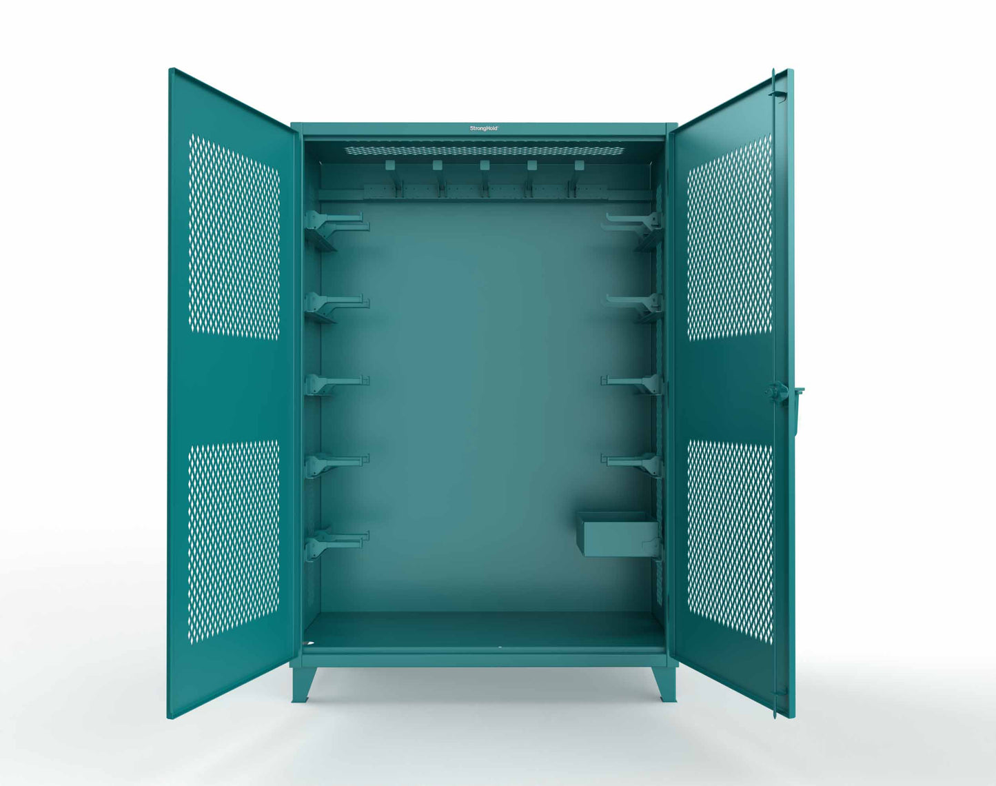 Extreme Duty 12 GA Rigging Cabinet with Ventilated Doors with Short & Long Hangers - 60 in. W x 24 in. D x 90 in. H - 57-VBS-240-23H-5021