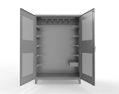 Extreme Duty 12 GA Rigging Cabinet with Ventilated Doors with Short & Long Hangers - 60 in. W x 24 in. D x 90 in. H - 57-VBS-240-23H-7037