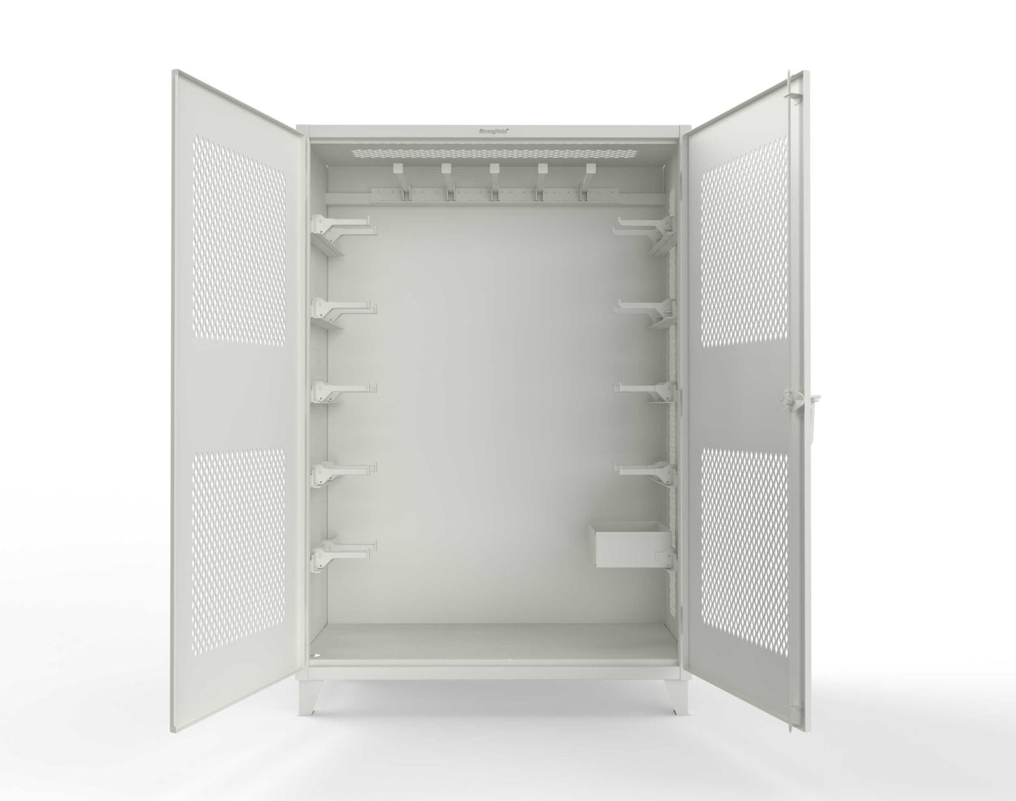 Extreme Duty 12 GA Rigging Cabinet with Ventilated Doors with Short & Long Hangers - 60 in. W x 24 in. D x 90 in. H - 57-VBS-240-23H-9003