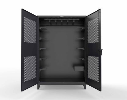 Extreme Duty 12 GA Rigging Cabinet with Ventilated Doors with Short & Long Hangers - 60 in. W x 24 in. D x 90 in. H - 57-VBS-240-23H-9005