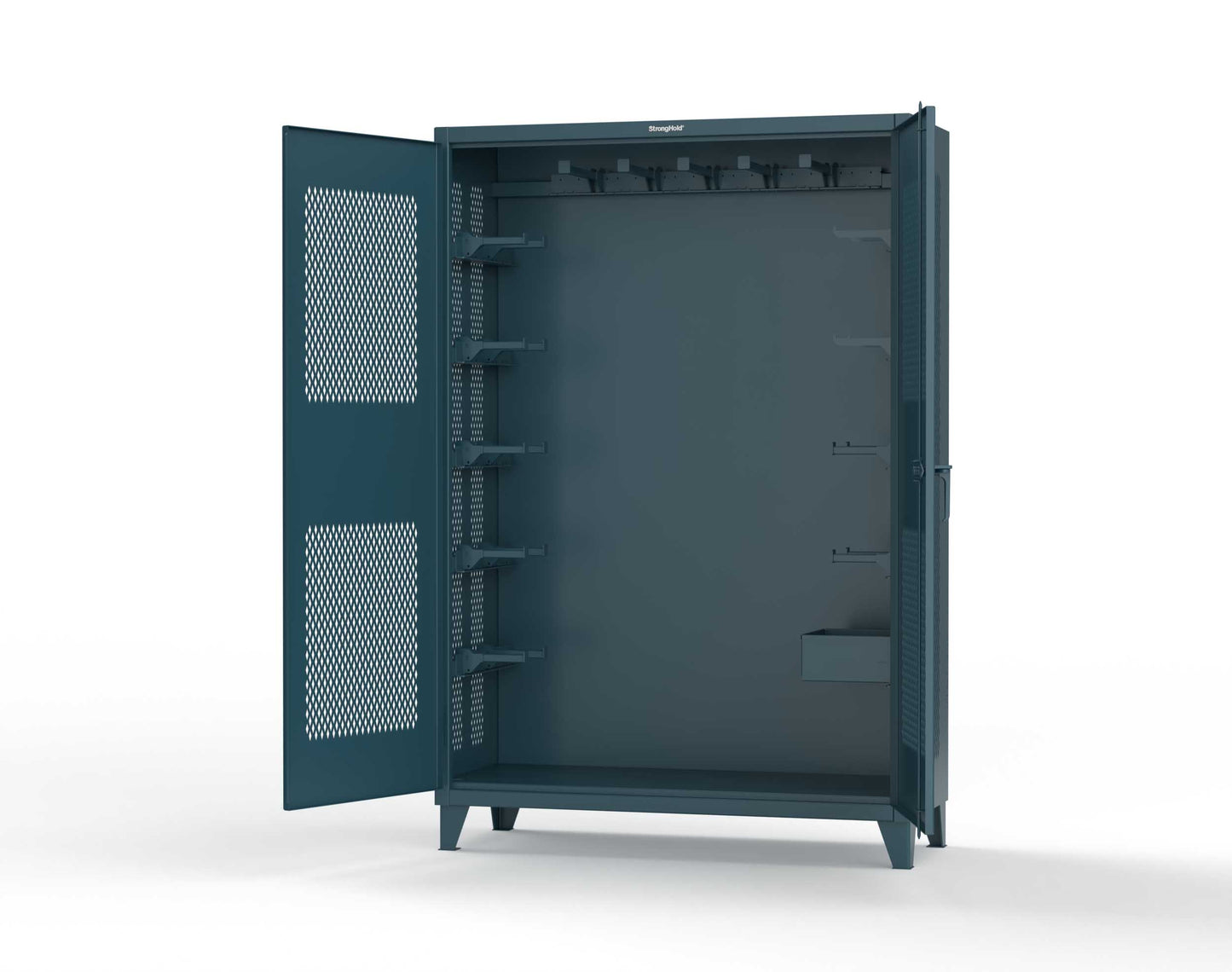 Extreme Duty 12 GA Rigging Cabinet with Ventilated Doors with Short & Long Hangers - 60 in. W x 24 in. D x 90 in. H - 57-VBS-240-23H-5001