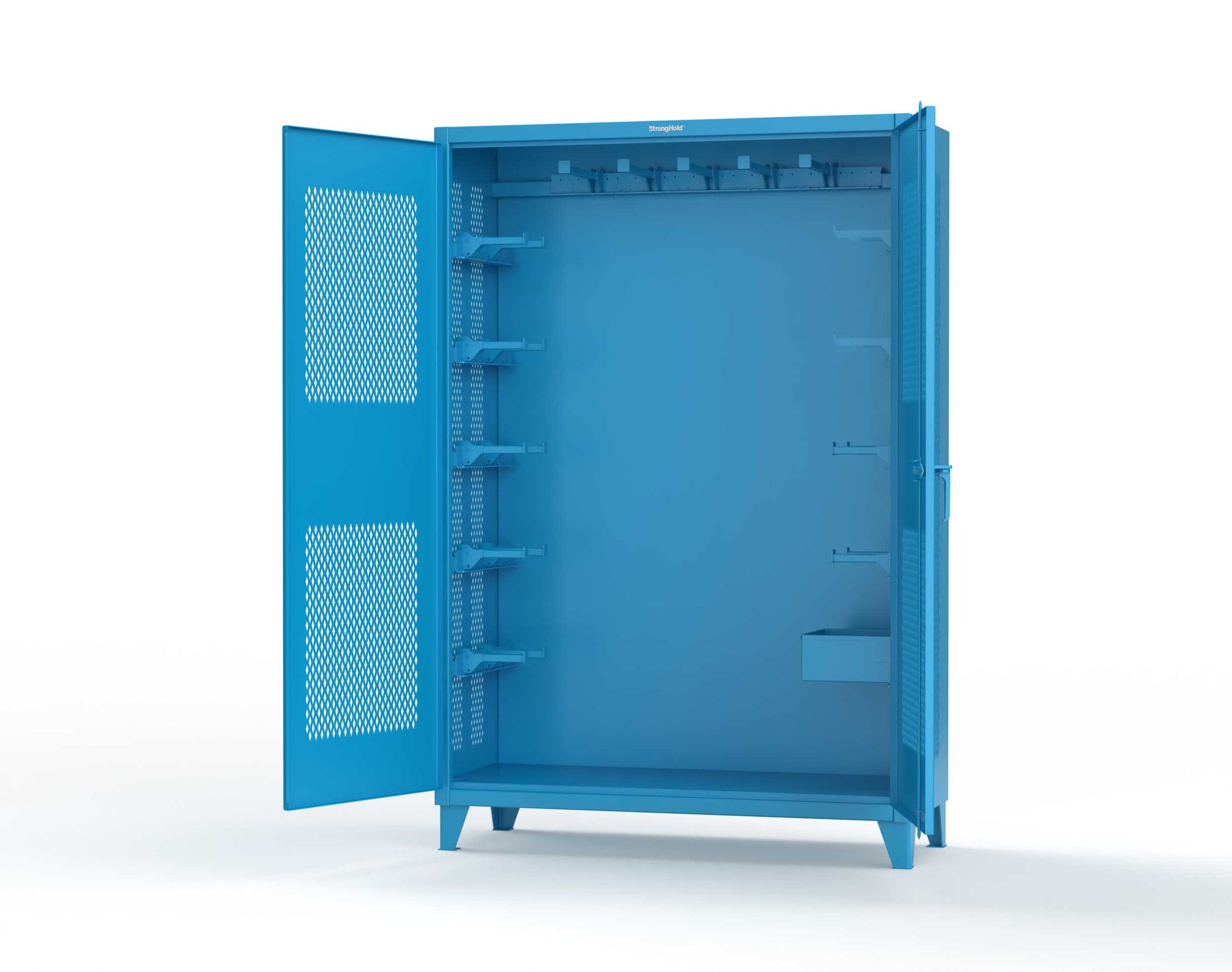 Extreme Duty 12 GA Rigging Cabinet with Ventilated Doors with Short & Long Hangers - 60 in. W x 24 in. D x 90 in. H - 57-VBS-240-23H-5012