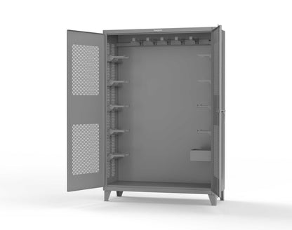 Extreme Duty 12 GA Rigging Cabinet with Ventilated Doors with Short & Long Hangers - 60 in. W x 24 in. D x 90 in. H - 57-VBS-240-23H-7037