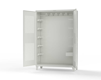 Extreme Duty 12 GA Rigging Cabinet with Ventilated Doors with Short & Long Hangers - 60 in. W x 24 in. D x 90 in. H - 57-VBS-240-23H-9003