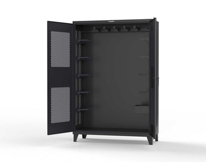 Extreme Duty 12 GA Rigging Cabinet with Ventilated Doors with Short & Long Hangers - 60 in. W x 24 in. D x 90 in. H - 57-VBS-240-23H-9005