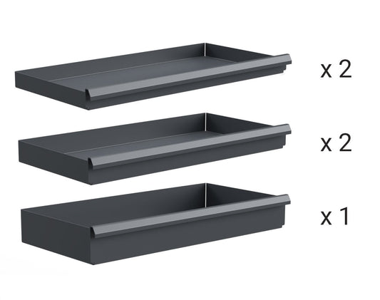 Extra Heavy Duty Drawer Kit with (2) 3in. (2) 4 in. (1) 6 in. Drawers for 36 in. W x 24 in. D Cabinet