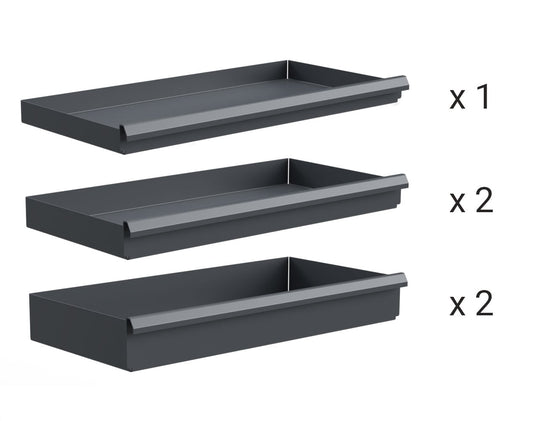Extra Heavy Duty Drawer Kit with (1) 3 in. (2) 4 in. (2) 6 in. Drawers for 60 in. W x 24 in. D Cabinet