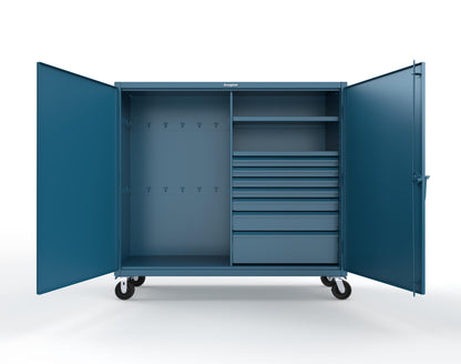 Extreme Duty 12 GA Mobile Rigging Cabinet with 7 Half-Width Drawers, 2 Shelves – 72 in. W x 24 in. D x 68 in. H - 65-242-7/5DB-CA-5001
