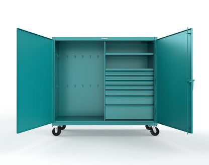 Extreme Duty 12 GA Mobile Rigging Cabinet with 7 Half-Width Drawers, 2 Shelves – 72 in. W x 24 in. D x 68 in. H - 65-242-7/5DB-CA-5021
