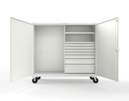 Extreme Duty 12 GA Mobile Rigging Cabinet with 7 Half-Width Drawers, 2 Shelves – 72 in. W x 24 in. D x 68 in. H - 65-242-7/5DB-CA-9003