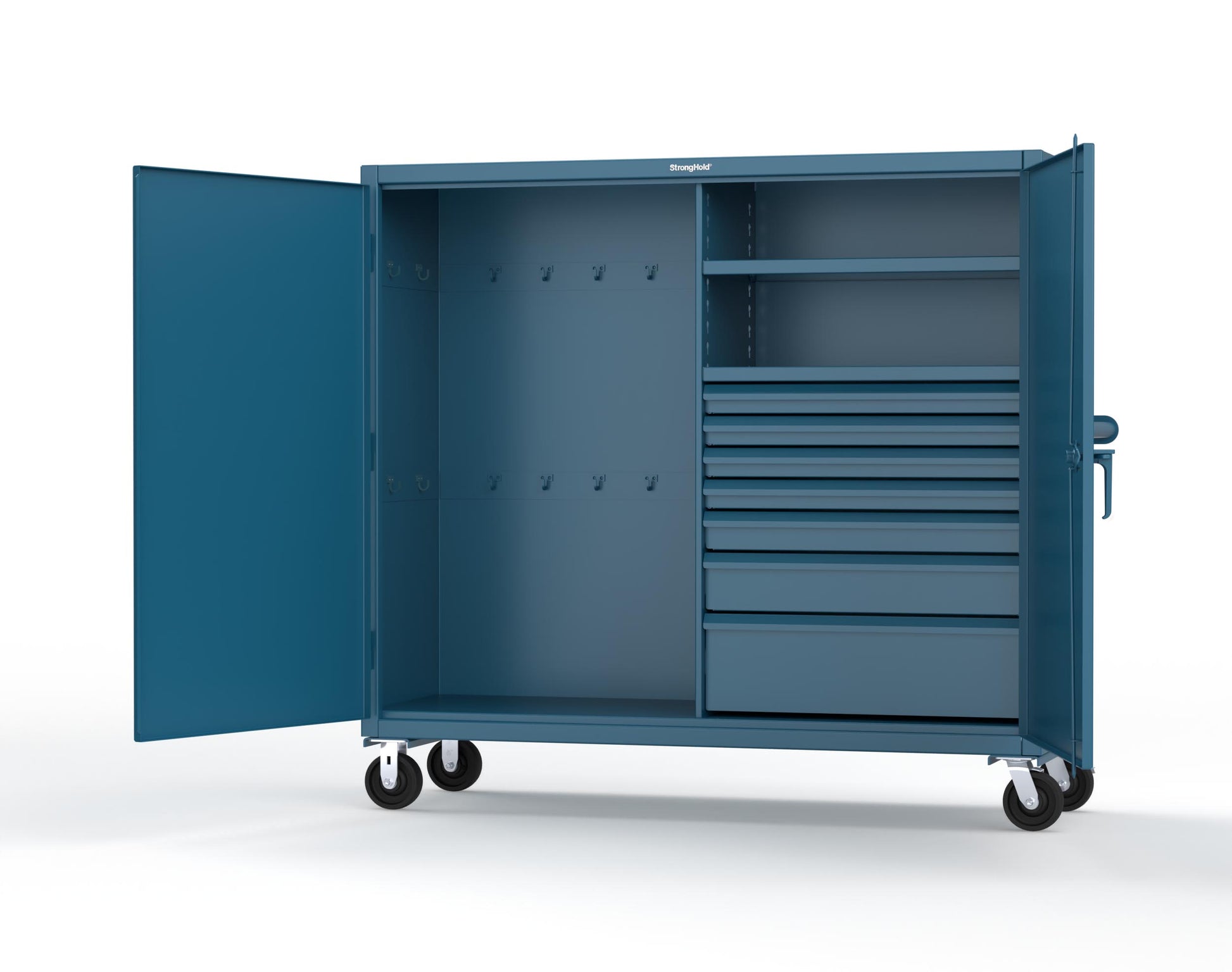 Extreme Duty 12 GA Mobile Rigging Cabinet with 7 Half-Width Drawers, 2 Shelves – 72 in. W x 24 in. D x 68 in. H - 65-242-7/5DB-CA-5001