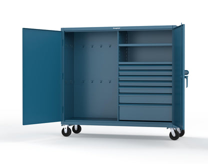 Extreme Duty 12 GA Mobile Rigging Cabinet with 7 Half-Width Drawers, 2 Shelves – 72 in. W x 24 in. D x 68 in. H - 65-242-7/5DB-CA-5001