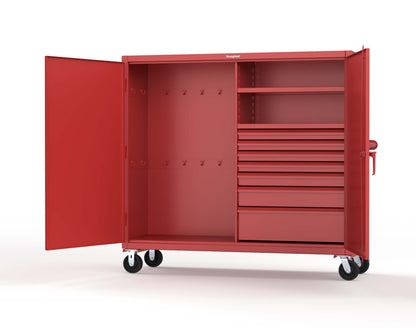 Extreme Duty 12 GA Mobile Rigging Cabinet with 7 Half-Width Drawers, 2 Shelves – 72 in. W x 24 in. D x 68 in. H - 65-242-7/5DB-CA-3001
