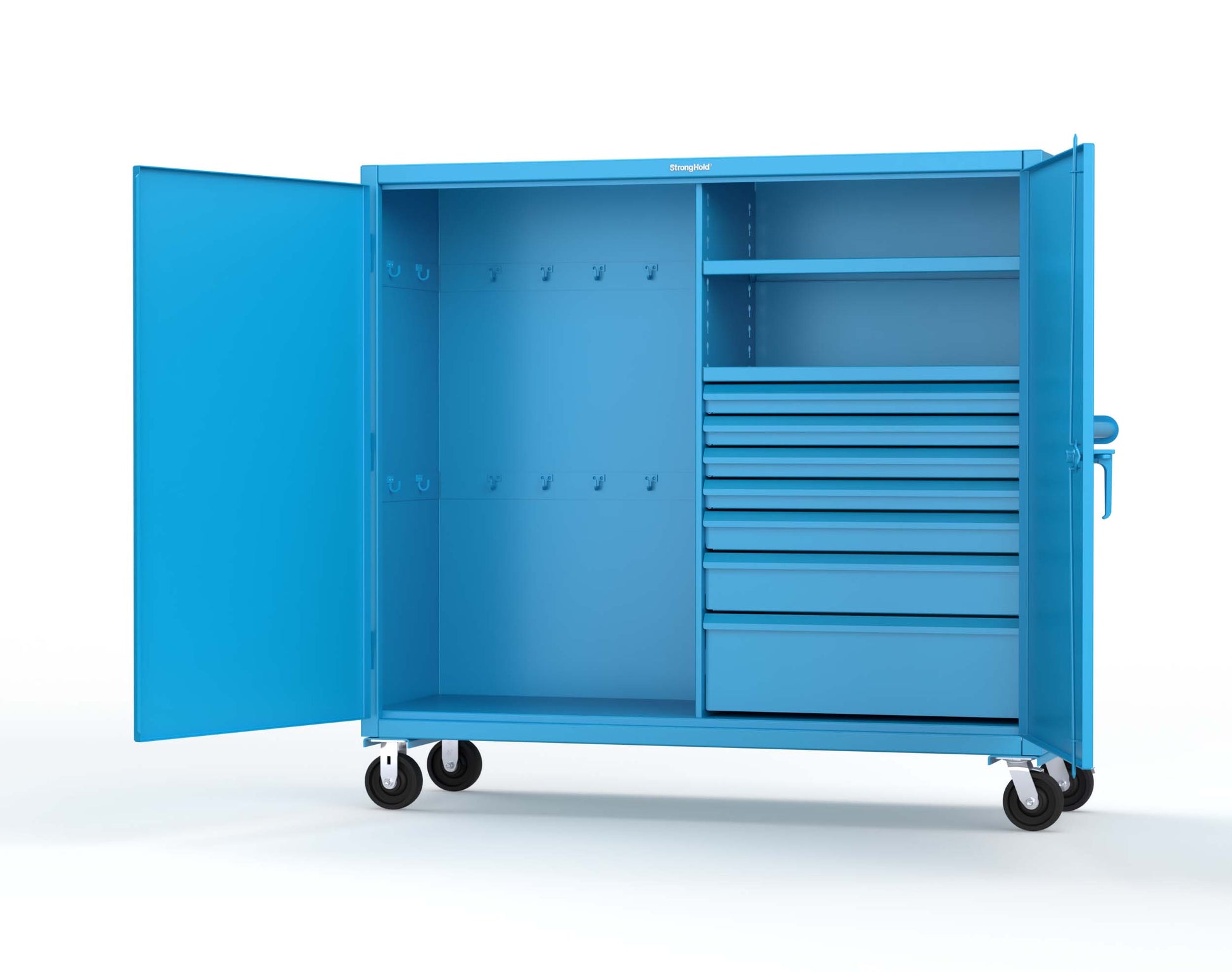 Extreme Duty 12 GA Mobile Rigging Cabinet with 7 Half-Width Drawers, 2 Shelves – 72 in. W x 24 in. D x 68 in. H - 65-242-7/5DB-CA-5012