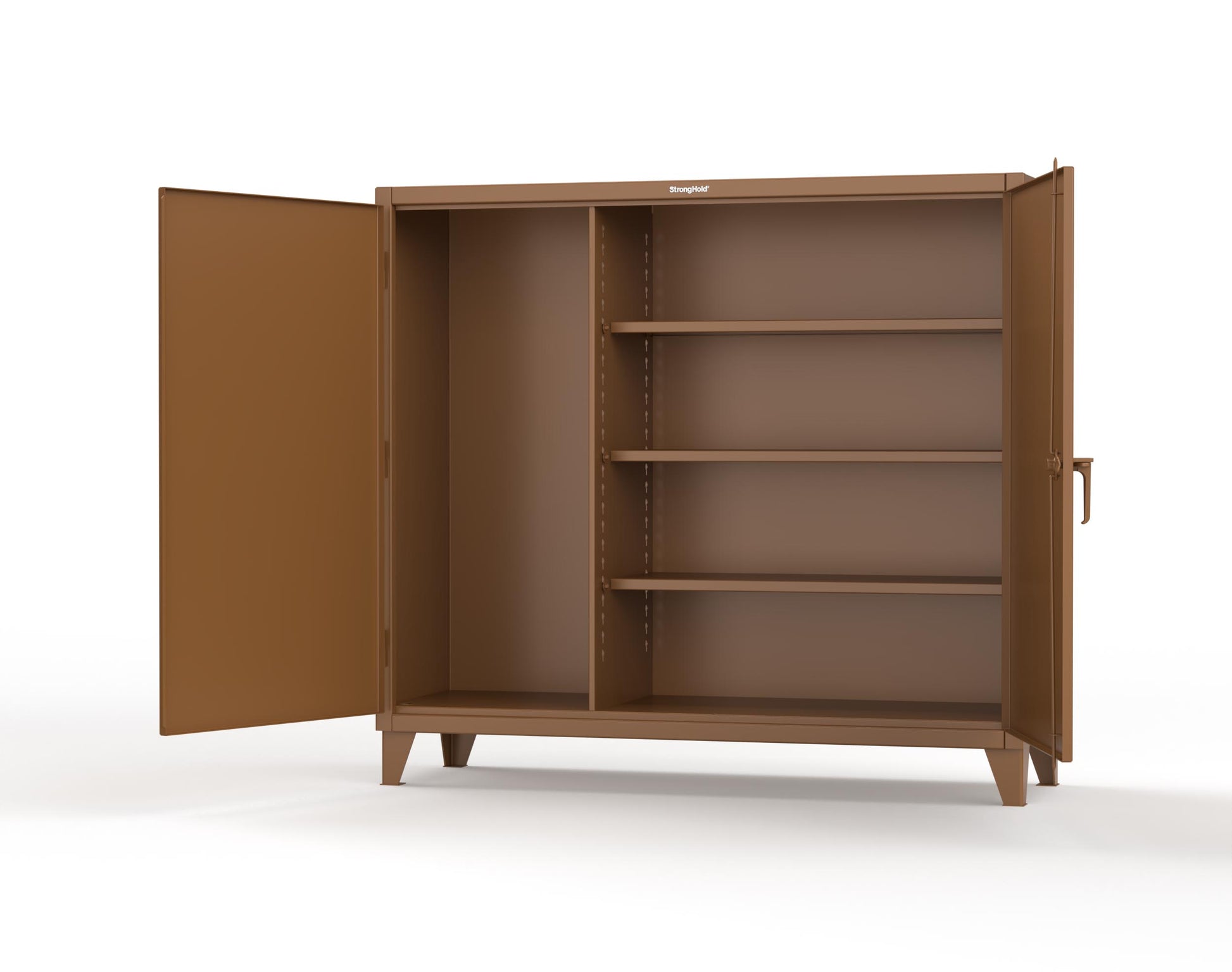 Extreme Duty 12 GA Janitorial Cabinet with 3 Shelves - 72 In. W x 24 In. D x 66 In. H - 65-BC-243-8008