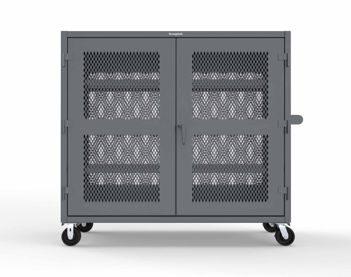Extreme Duty 12 GA Fully-Ventilated Mobile Cabinet with 3 Shelves - 72 In. W x 24 In. D x 68 In. H - 65-VB-243-CA-7024
