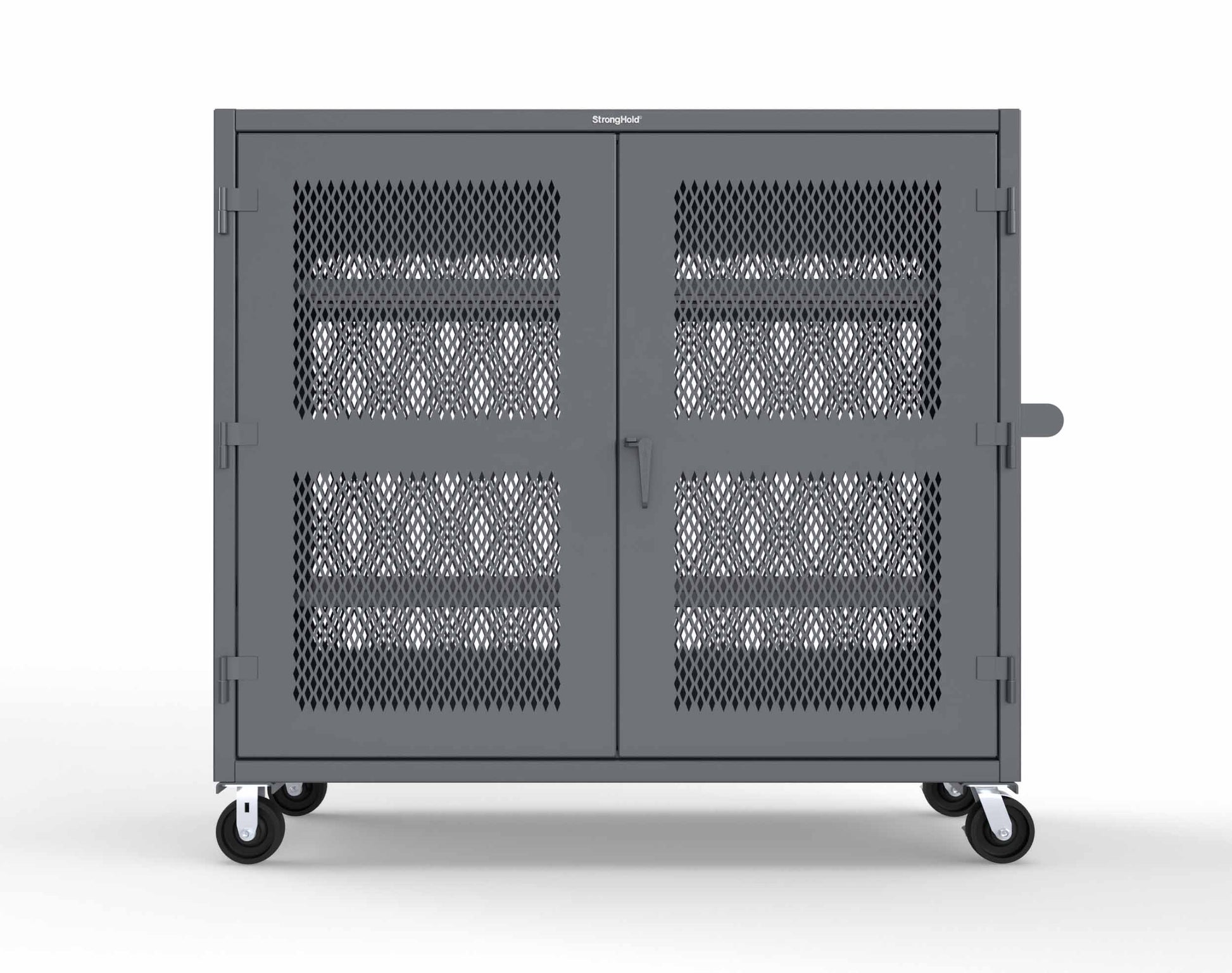 Extreme Duty 12 GA Fully-Ventilated Mobile Cabinet with 3 Shelves - 72 In. W x 24 In. D x 68 In. H - 65-VB-243-CA-7024