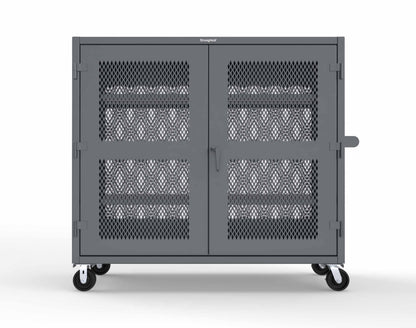 Extreme Duty 12 GA Fully-Ventilated Mobile Cabinet with 3 Shelves - 72 In. W x 24 In. D x 68 In. H - 65-VB-243-CA-7024