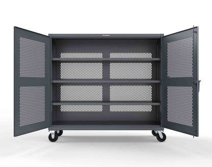 Extreme Duty 12 GA Fully-Ventilated Mobile Cabinet with 3 Shelves - 72 In. W x 24 In. D x 68 In. H - 65-VB-243-CA-7024