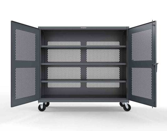 Extreme Duty 12 GA Fully-Ventilated Mobile Cabinet with 3 Shelves - 72 In. W x 24 In. D x 68 In. H - 65-VB-243-CA-7024
