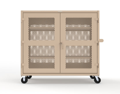 Extreme Duty 12 GA Fully-Ventilated Mobile Cabinet with 3 Shelves - 72 In. W x 24 In. D x 68 In. H - 65-VB-243-CA-1019