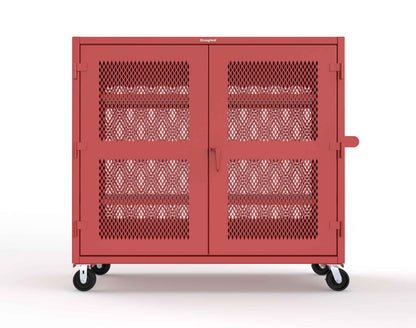 Extreme Duty 12 GA Fully-Ventilated Mobile Cabinet with 3 Shelves - 72 In. W x 24 In. D x 68 In. H - 65-VB-243-CA-3001