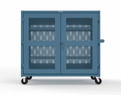 Extreme Duty 12 GA Fully-Ventilated Mobile Cabinet with 3 Shelves - 72 In. W x 24 In. D x 68 In. H - 65-VB-243-CA-5001