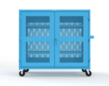 Extreme Duty 12 GA Fully-Ventilated Mobile Cabinet with 3 Shelves - 72 In. W x 24 In. D x 68 In. H - 65-VB-243-CA-5012