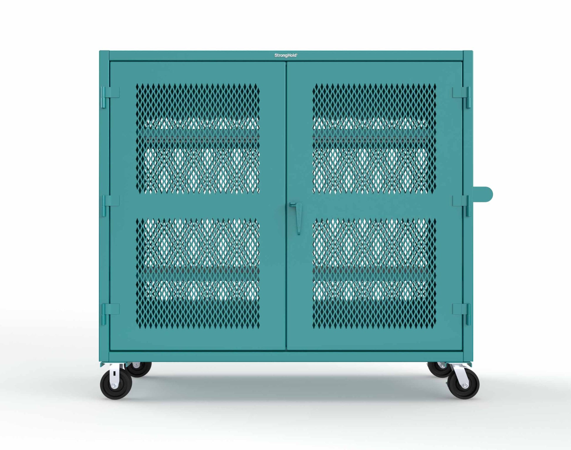 Extreme Duty 12 GA Fully-Ventilated Mobile Cabinet with 3 Shelves - 72 In. W x 24 In. D x 68 In. H - 65-VB-243-CA-5021