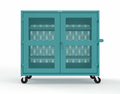 Extreme Duty 12 GA Fully-Ventilated Mobile Cabinet with 3 Shelves - 72 In. W x 24 In. D x 68 In. H - 65-VB-243-CA-5021