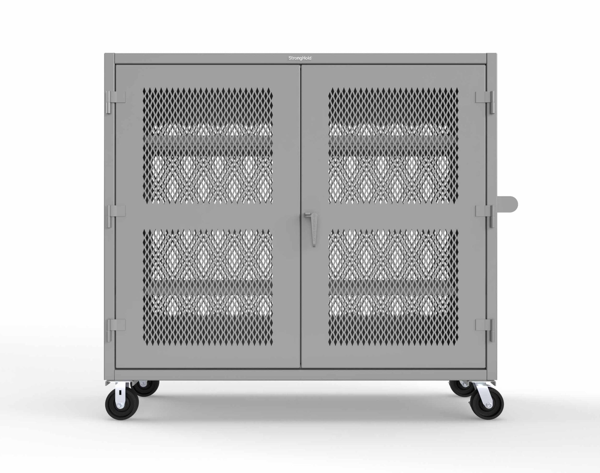 Extreme Duty 12 GA Fully-Ventilated Mobile Cabinet with 3 Shelves - 72 In. W x 24 In. D x 68 In. H - 65-VB-243-CA-7037
