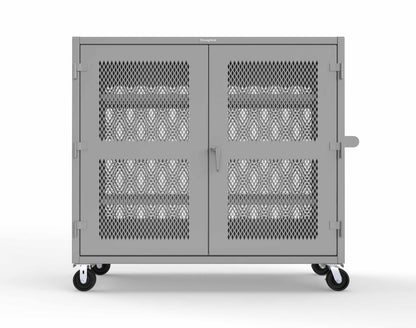 Extreme Duty 12 GA Fully-Ventilated Mobile Cabinet with 3 Shelves - 72 In. W x 24 In. D x 68 In. H - 65-VB-243-CA-7037