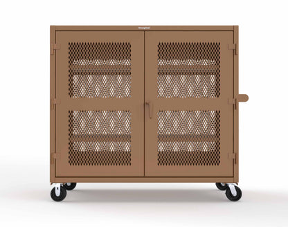 Extreme Duty 12 GA Fully-Ventilated Mobile Cabinet with 3 Shelves - 72 In. W x 24 In. D x 68 In. H - 65-VB-243-CA-8008