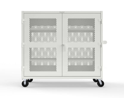 Extreme Duty 12 GA Fully-Ventilated Mobile Cabinet with 3 Shelves - 72 In. W x 24 In. D x 68 In. H - 65-VB-243-CA-9003