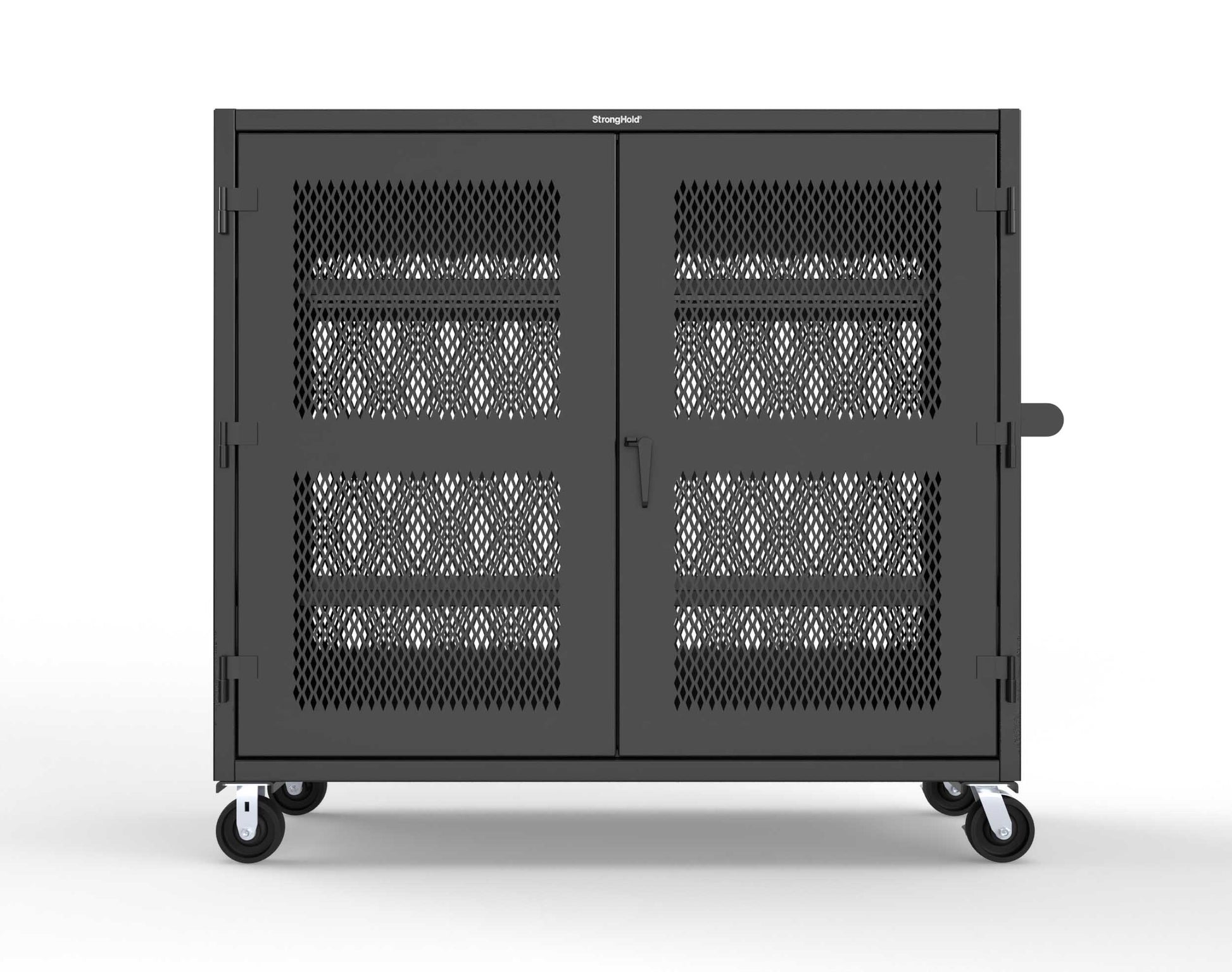 Extreme Duty 12 GA Fully-Ventilated Mobile Cabinet with 3 Shelves - 72 In. W x 24 In. D x 68 In. H - 65-VB-243-CA-9005
