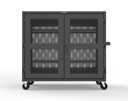 Extreme Duty 12 GA Fully-Ventilated Mobile Cabinet with 3 Shelves - 72 In. W x 24 In. D x 68 In. H - 65-VB-243-CA-9005