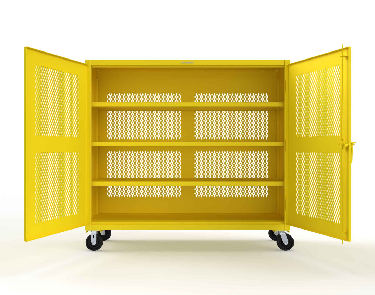 Extreme Duty 12 GA Fully-Ventilated Mobile Cabinet with 3 Shelves - 72 In. W x 24 In. D x 68 In. H - 65-VB-243-CA-1021