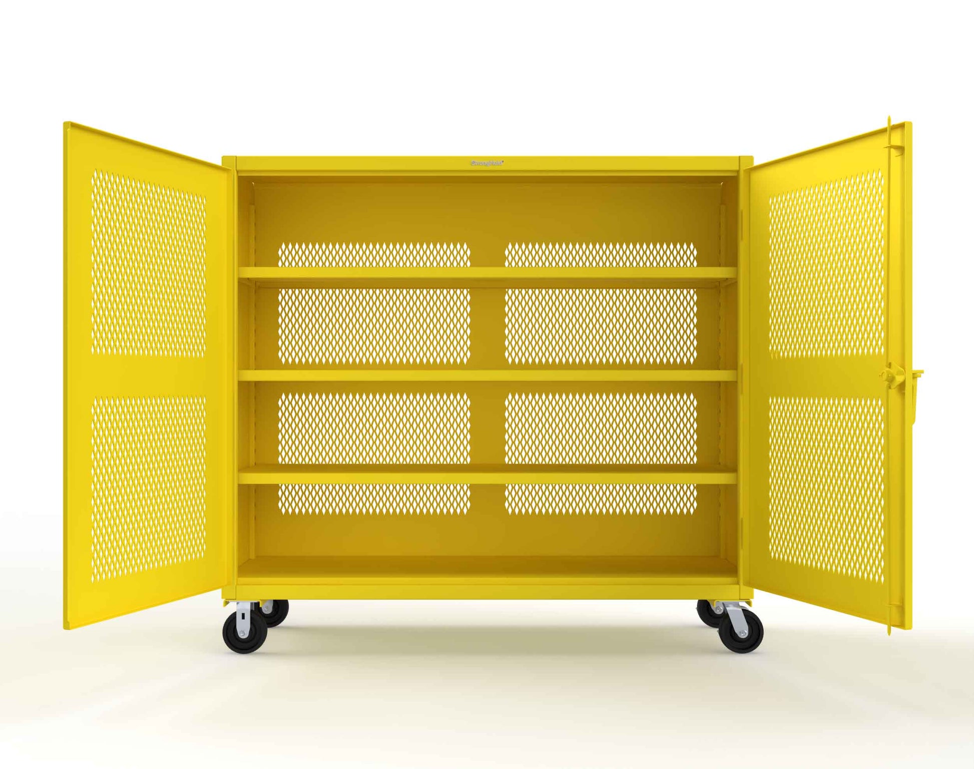 Extreme Duty 12 GA Fully-Ventilated Mobile Cabinet with 3 Shelves - 72 In. W x 24 In. D x 68 In. H - 65-VB-243-CA-1021