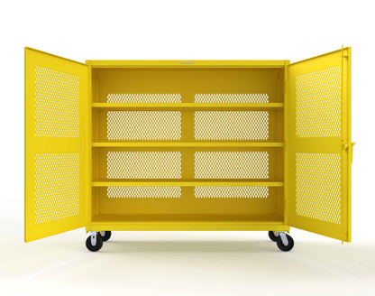 Extreme Duty 12 GA Fully-Ventilated Mobile Cabinet with 3 Shelves - 72 In. W x 24 In. D x 68 In. H - 65-VB-243-CA-1021