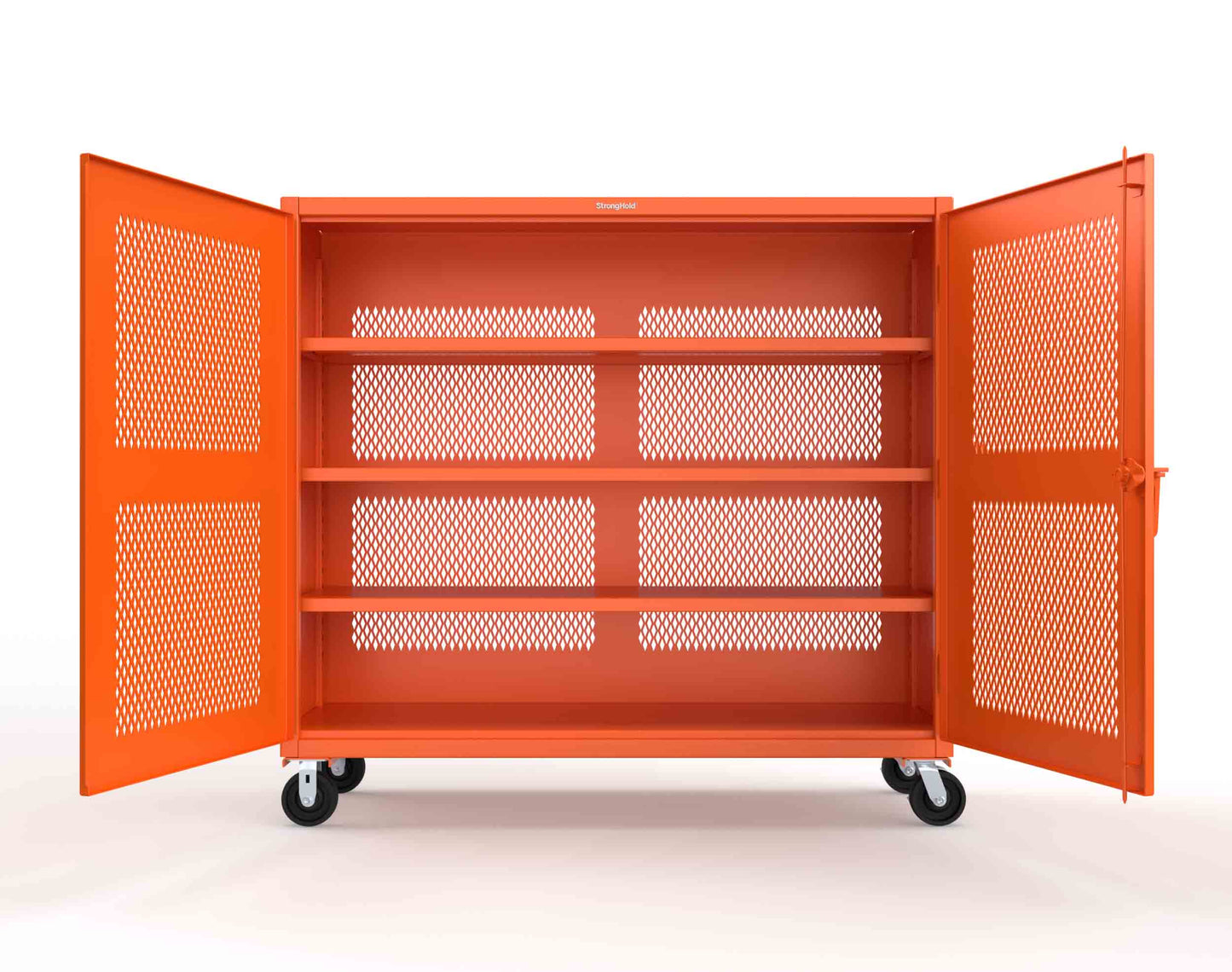 Extreme Duty 12 GA Fully-Ventilated Mobile Cabinet with 3 Shelves - 72 In. W x 24 In. D x 68 In. H - 65-VB-243-CA-2009